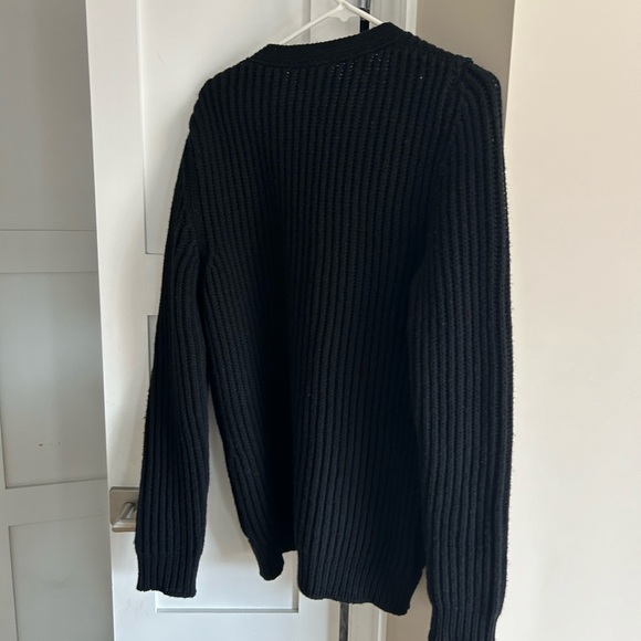 Goop G.Label - Maxine Oversized Black Wool Ribbed Winter Cardigan - Size XS US 2 - Picture 3 of 10